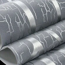 1 Roll Geometric Pattern Simple Style Flocking Wallpaper, Perfect For Bedroom, Living Room Wall Decoration - Dark Grey - View 4