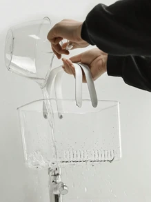 1PC Bathroom Transparent Basket Wash Basket Dormitory Student Bath Storage Basket - Transparent Color - View 2