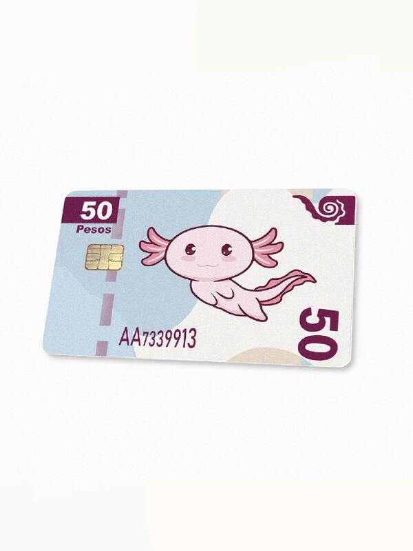 Sticker Para Tarjeta ajolote acostado lindo kawai Debito, credito o transporte