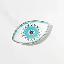 1pc Ceramic Jewelry Tray Devil's Eye Pattern Decor Storage Tray For Rings, Earrings, Bracelets, Necklaces, Turkish Evil Eye Design, Pharaoh Tray - Jewelry Tray - View 7