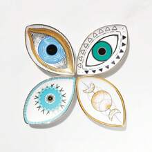 1pc Ceramic Jewelry Tray Devil's Eye Pattern Decor Storage Tray For Rings, Earrings, Bracelets, Necklaces, Turkish Evil Eye Design, Pharaoh Tray - Jewelry Tray - View 1