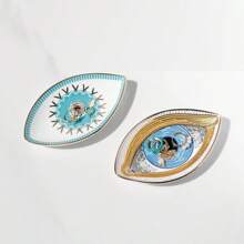 1pc Ceramic Jewelry Tray Devil's Eye Pattern Decor Storage Tray For Rings, Earrings, Bracelets, Necklaces, Turkish Evil Eye Design, Pharaoh Tray - Jewelry Tray - View 6
