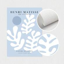 3入組藍色鼠尾草抽象藝術畫布印刷品,亨利·馬蒂斯藍色畫廊藝術組合,馬蒂斯藝術展海報,馬蒂斯壁畫,適合宿舍房間美學牆飾、客廳、臥室、走廊,無框設計,理想送禮選項