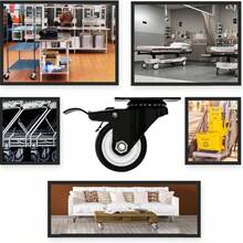 2 Inch Swivel Plate Caster Wheels With Safe Dual Locking, Heavy Duty Industrial Plate Casters, Locking Casters Wheels For Furniture, Workbench (Free Screws,1pc) - Black - View 8