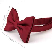 Corbatín sólido de doble capa con estilo para hombre, perfecto para novio, boda, fiesta, cóctel, banquete, atuendo de negocios y vestimenta formal (Negro) Navidad informal