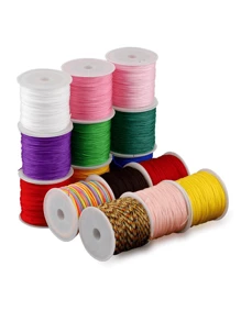 1 卷 DIY 手工绳、编织线、手链绳、流苏线、珠宝线、串珠线和线，1771.65 英寸/卷，0.8 毫米宽 - 彩色 - 查看 3