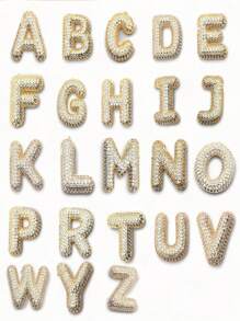 锆石26字母A-Z吊坠项链，女士朋克风字母项链，时尚不锈钢嘻哈饰品