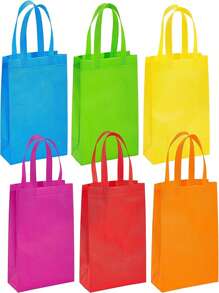 6/10Pcs, Reusable Non-Woven Party Favor Bag, Tote Bags Bulk With Handles Rainbow Goodies Gift Bags For Birthday Wedding Party Valentine Day