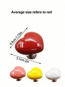 心形马桶按钮，适用于浴室马桶水箱，抽屉把手带防钉保护，家居装饰按钮浴室装饰秋季装饰 - 紅色 - 查看 2