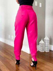 Women Pants - 玫紅色 - 查看 3