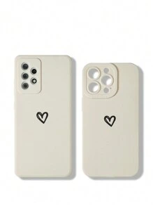 Carcasă de telefon mobil anti-cădere, perforată, translucidă, pictată, în formă de inimă de Ziua Îndrăgostiților, cu brățară cu mărgele fluture lucrată manual, compatibilă cu 15 Pro Max, 13, 14, 11, carcasă moale TPU anti-cădere pictată, compatibilă cu Galaxy S24, Galaxy S24+, Galaxy S24 Ultra, Galaxy S22, Galaxy A13 4G, Galaxy A52, A52s 5G, Redmi Note 11, 11 Lite