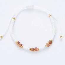 4 cái/bộ Phong cách Bohemian Của phụ nữ Có thể điều chỉnh Dệt Vòng tay Với Tự nhiên Hạt đá , Không giới tính Thiết kế , Lý tưởng Như Đồ trang sức Món quà Đối với Cổ tay Hoặc Mắt cá chân - Nhiều màu - Xem 8