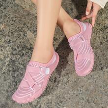 女士春季新款瑜伽鞋超轻训练深蹲室内健身跑步跳绳跑步鞋橡胶软底水上游泳鞋 - 粉色 - 查看 10