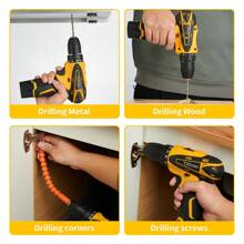 1套無線鑽,12v鑽頭套裝,鋰電池鑽,多速,18+1扭矩調節,電動工具,led燈 - 彩色 - 查看 10