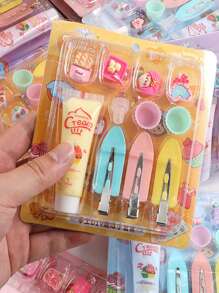 1/2pcs DIY Faux Cream Hairclip Set, Handmade Craft Jewelry Making Materials Kit, Classroom Hand-On Training, Suitable As Back To School, Birthday, Holiday Rewards (Color/Accessories Sent Randomly)