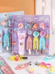 1/2pcs DIY Faux Cream Hairclip Set, Handmade Craft Jewelry Making Materials Kit, Classroom Hand-On Training, Suitable As Back To School, Birthday, Holiday Rewards (Color/Accessories Sent Randomly)
