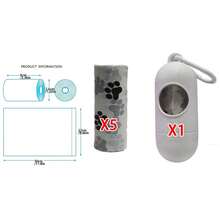 寵物撿便袋,實色和印花均有,便攜式狗糞袋,每卷15個 - 彩色 - 查看 14