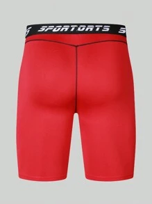 Boyfriend-Stil Herren Hohe Leistung Kompression Schnell-Trocknend Lauf- und Trainings-Shorts Unterwäsche, feuchtigkeitsableitend & atmungsaktiv Fitness Shorts - Rot - Übersicht 3