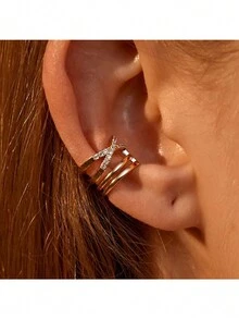 6-16 Piezas De Orejeras De Acero Inoxidable Sin Perforación, Clip En Aretes De Envoltura De Cartílago Helix, Anillo Falso De Nariz Ajustable Para Hombres Y Mujeres - Multicolor - Ver 3