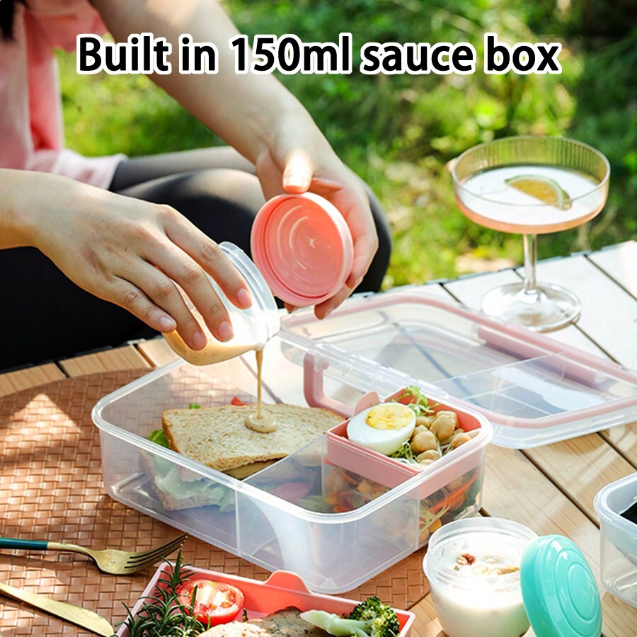 1pc/55.8oz, Portable Salad Lunch Box, Salad Bowl, With Compartments And