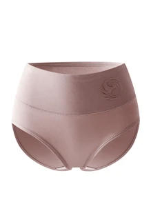 4 条装纯色优质女士内裤，3D 压花印花柔软透气内衣，加大码