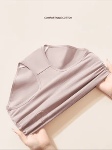 4 条装纯色优质女士内裤，3D 压花印花柔软透气内衣，加大码