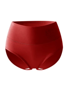 4 条装纯色优质女士内裤，3D 压花印花柔软透气内衣，加大码