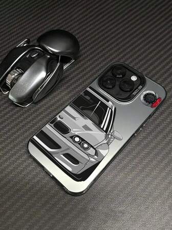 Men Father's Day 1pc Stylish Car Printed Anti-Fall Phone Case, Compatible With IPhone And Compatible With Samsung Devices Waterproof Shockproof Scratch Resistant