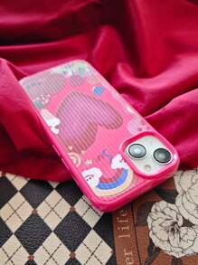 1 chiếc ốp điện thoại trơn chống rơi chống va đập họa tiết trái tim hoạt hình màu hồng dễ thương phong cách đơn giản, nhiều màu sắc trang trí chó và hoa theo phong cách châu Âu, chất liệu màu đỏ - Nhiều màu - Xem 7