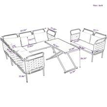 Nestfair 5-Piece Modern Patio Sectional Sofa Set With Glass Table And Cushions
