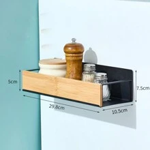 2pcs/Set,1pc Magnetic Adsorption Storage Rack ,Freely Movable Magnetic Wooden Storage Rack, Magnetic Storage Rack Magnetic Absorption Rack Wooden Storage Rack Kitchen Storage Rack Multi-Purpose Storage Rack