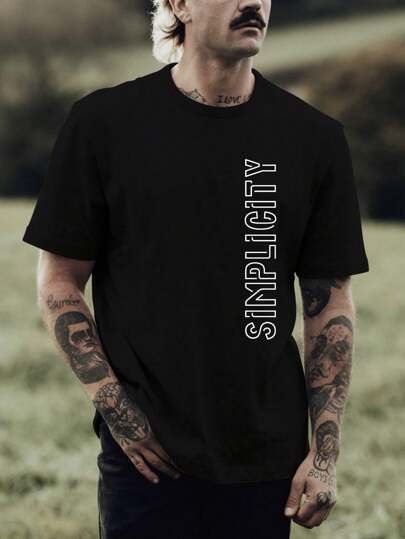 Camiseta Masculina Estampada Simplicidade Minimalista Simplicity100% Algodão Fio 30.1