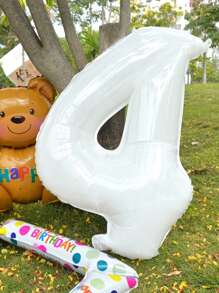 32 英寸大号白色数字铝箔气球，生日庆祝派对装饰，节日装扮道具， - 白色 - 查看 20