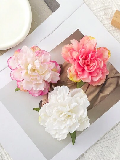 1个波西米亚风人造花发夹，花朵发夹爪夹，发卡，适合上学、度假等场合，女士发饰