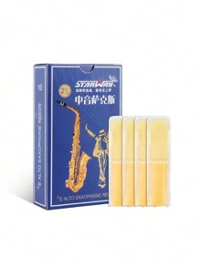 Starway Saxophone Reeds, 2.5 Strength Medium, Pack Of 10 With Storage Box - Yellow - View 1