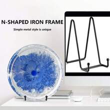 6 Inch Stand Plate Stands For Display - Metal Frame Holder Stand Picture, Decorative Plate, Book, Photo Easel - Black - View 2