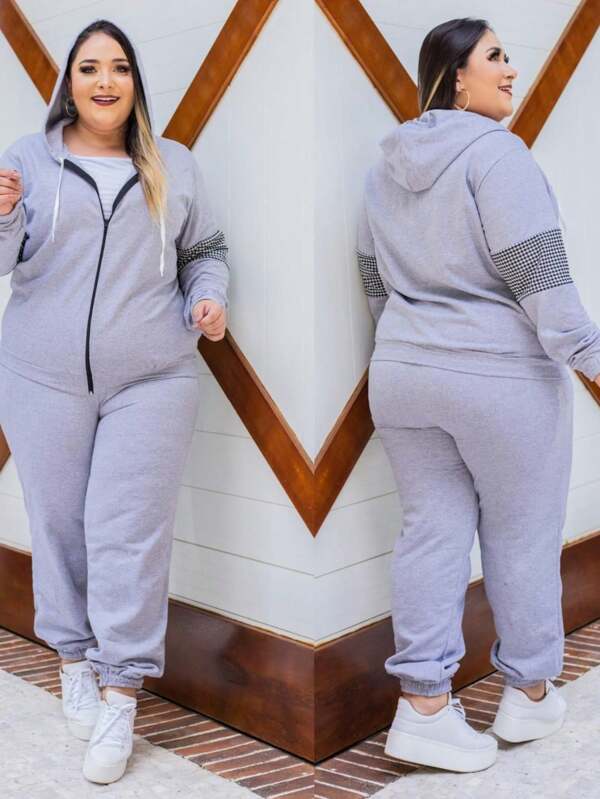 Conjunto de duas peças feminino plus size
