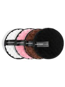 MAANGE 4/5/8/12 miếng bông tẩy trang, khăn mặt mềm mại và thân thiện với da, dụng cụ vệ sinh dễ dàng mang theo khi đi du lịch - Màu tím - Xem 4