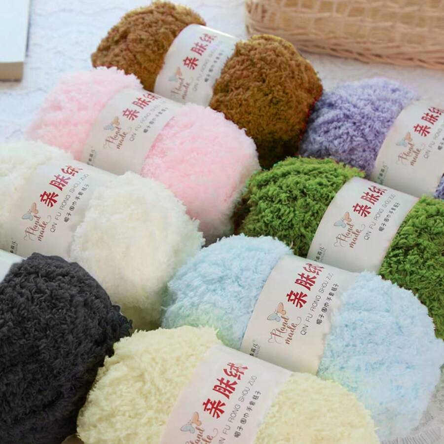 8入組珊瑚絨毛球,50g/捲手織毛線可用於diy圍巾、毛衣等,適用於家用 - 8pcs - 查看 1