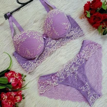 Plus Size Bra & Panty Sets - Màu đỏ tím - Xem 1