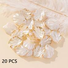 20/50/100pcs Acrylic Leaf & Flower Pendants, Transparent Leaf Charms For Jewelry Making, Bracelet Necklace Earrings DIY