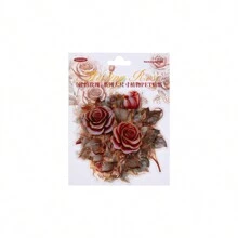 10入/包玫瑰序列寵物貼紙,大尺寸玫瑰復古diy日記相簿貼紙 - 彩色 - 查看 7