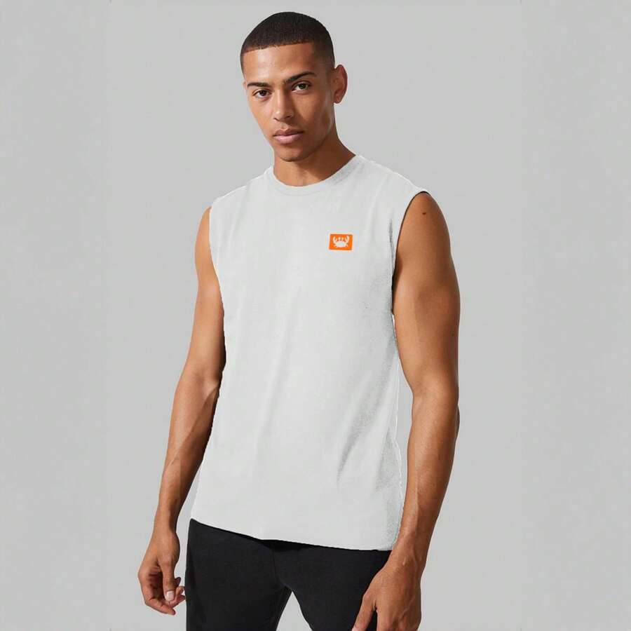 Men Tank Tops - 橘色 - 查看 1