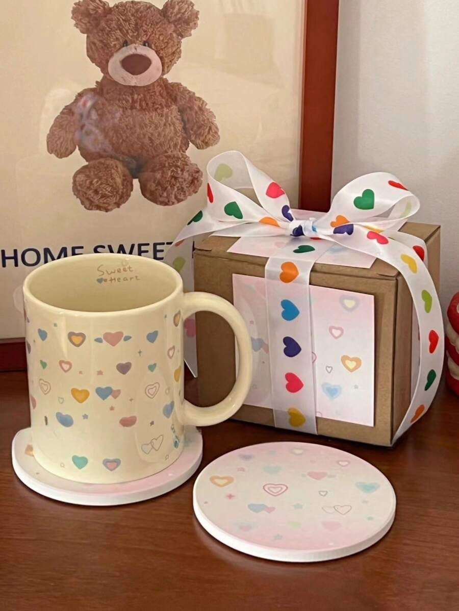 Una tazza a forma di cuore che ti regala una romantica e creativa tazza d\"acqua, adatta per caffè, ristoranti e salotti. - Tazza colorata dell'amore - Visualizzare 1
