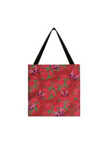 1入組印花花紋輕便手提袋,多功能工作袋,可肩背手提,男女皆宜,帶拉鍊 - 彩色 - 查看 6