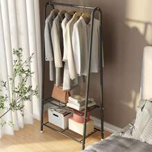 LIVINGANDHOME Living And Home 2 Tier Metal Freestanding Clothes Rails,Heavy Duty Garment Rack,Hanging Clothing Rack Closet Organizer Shelf For Bedroom, Balcony, Hallway, Laundry - Black - View 1