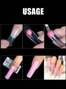 Boxed 120pcs Transparent Nail Extension Dual Mold  Artificial Nail Form Almond Square Pointed Coffin Full Cover Nail Prolong Mold With Scale Manicure Tools For DIY Salon Nail Extension