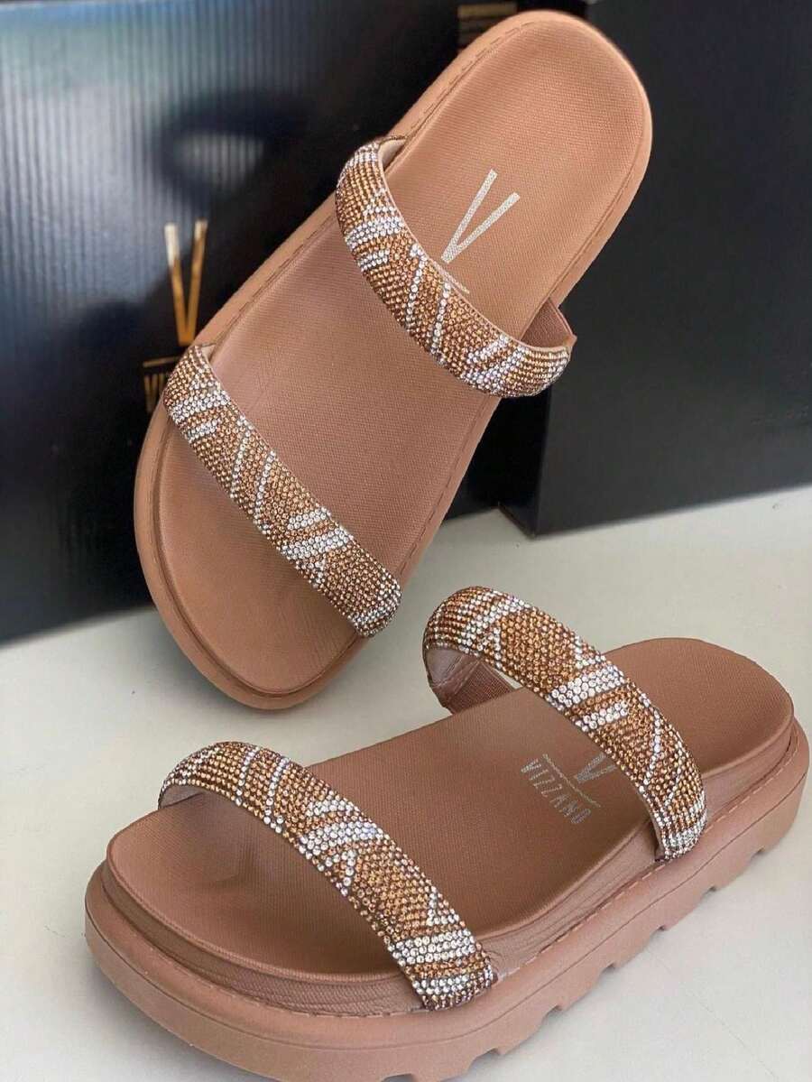 Women Flat Sandals - 米色 - 查看 1