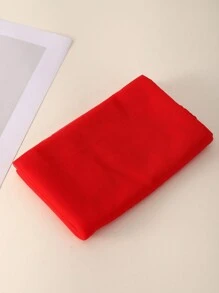 1 Pieza Tela De Malla Suave Elástica Roja, Tela Translúcida Encriptada Para Decoración De Bodas, Material De Red De Nylon - Rojo - Ver 3