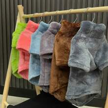 1件加厚金剛貓服,適用於秋冬季,保暖寵物毛衣,適合小型犬和無毛貓的舒適服裝 - 深灰色 - 查看 6